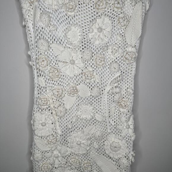 Ulla Johnson Sydel One Shoulder Floral Knit Dress Ivory Size P/S - Picture 6 of 7
